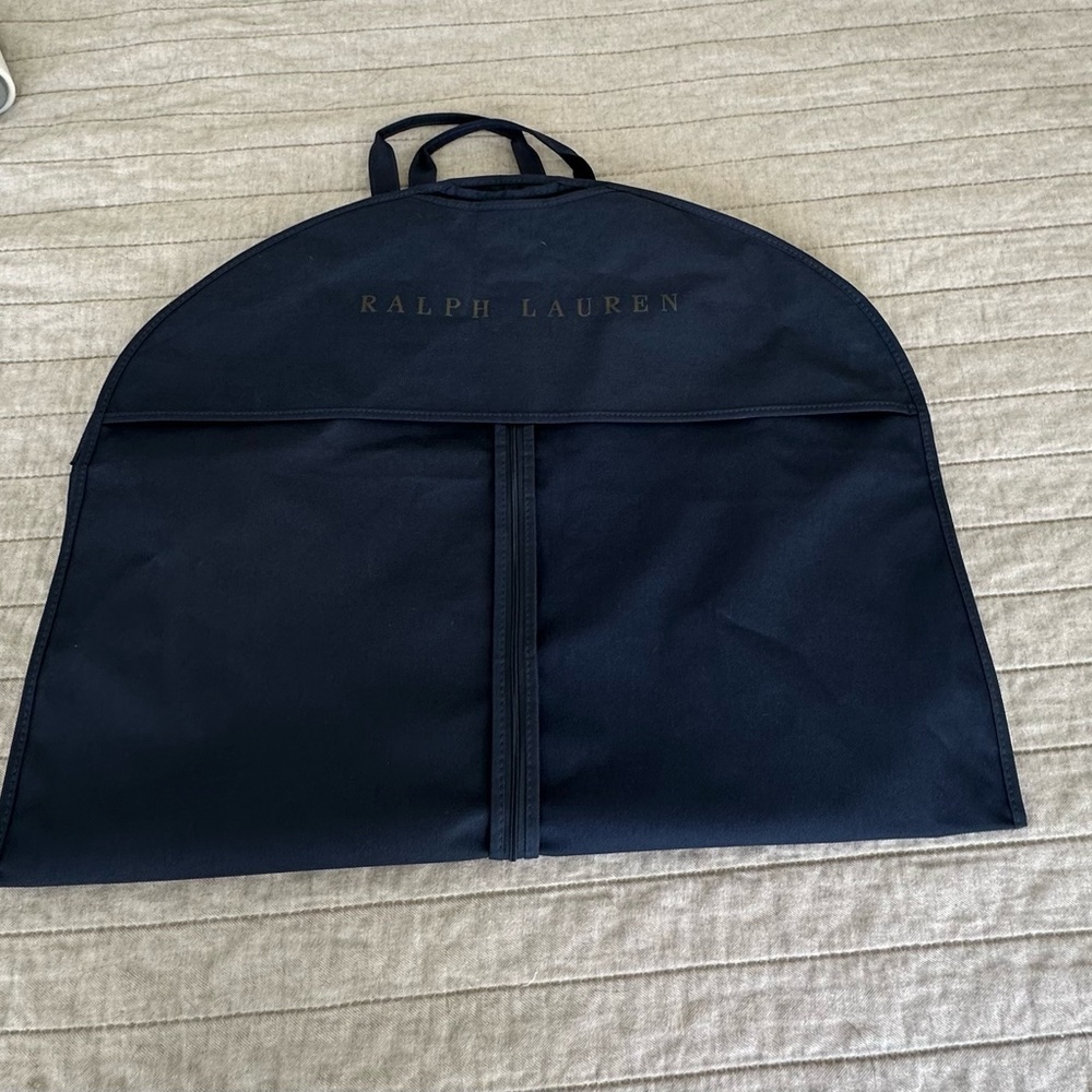 Vintage 90s Ralph Lauren Garment Bag Navy Blue Luggage Stores Shirts Suit